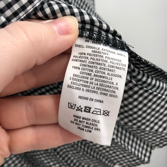 ANTHRO MAEVE Gabriella Gingham Crochet Lace Pleated Tie Back Top Blouse Bow Back - Picture 5 of 5